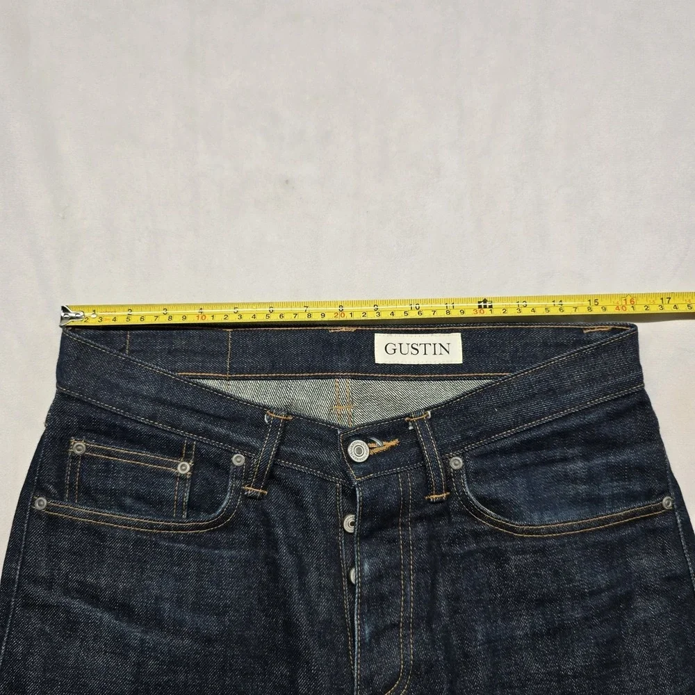 Gustin 448 Slim Fit Selvedge Denim Jeans Men Size 32x32 Button Fly